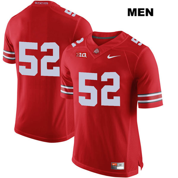 Ohio State Buckeyes Men's Wyatt Davis #52 Red Authentic Nike No Name College NCAA Stitched Football Jersey IL19X54ET